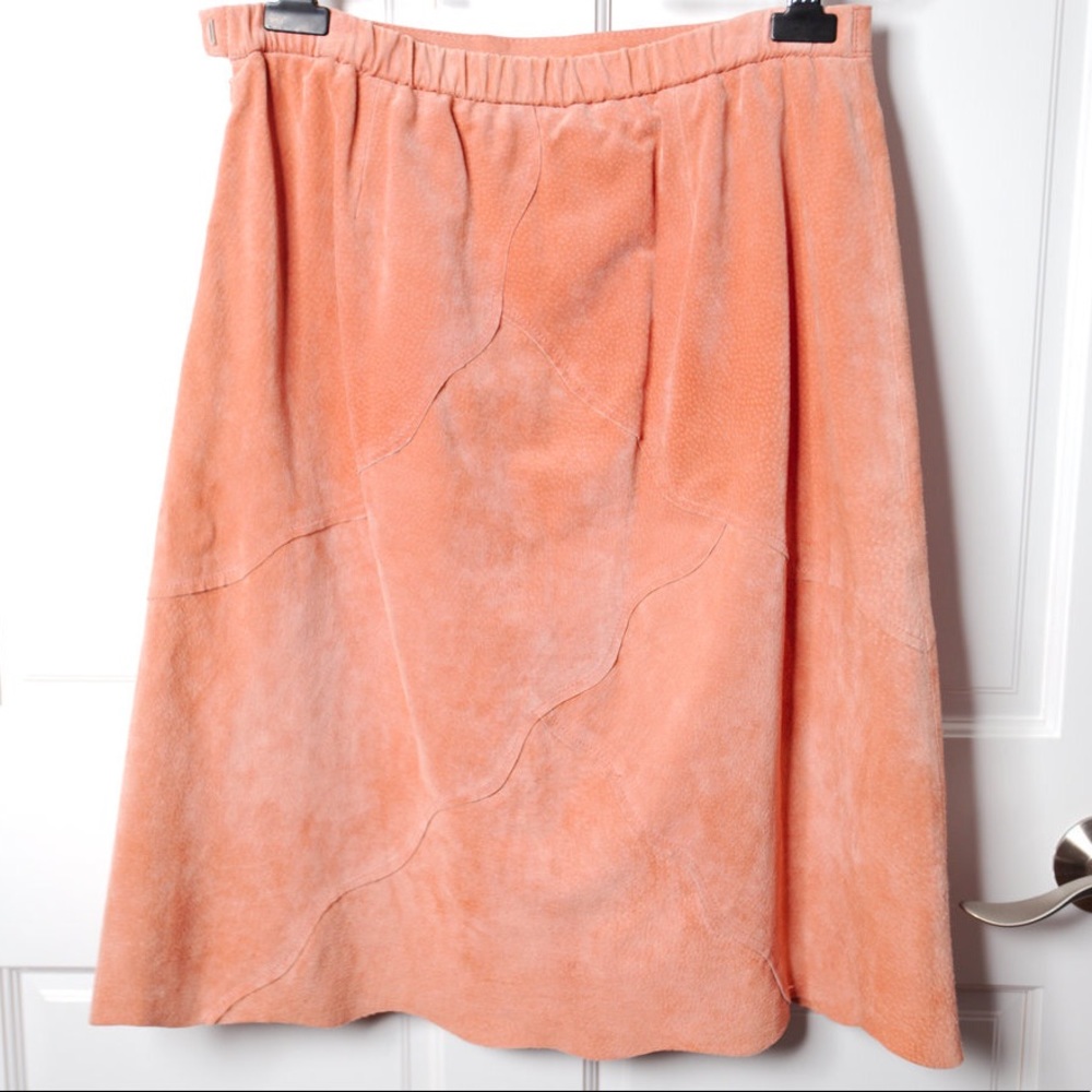 🔥😍 Peach 100% leather A line skirt - Picture 2 of 8